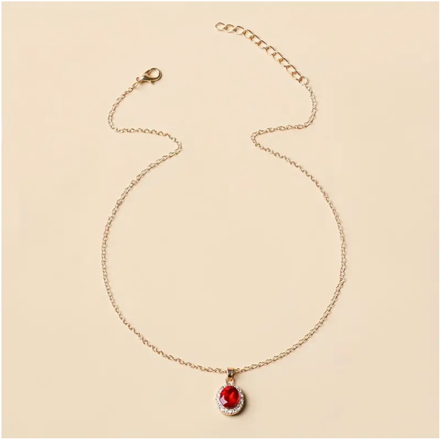 Rhinestone Decor Clavicle 21K Chain Necklace