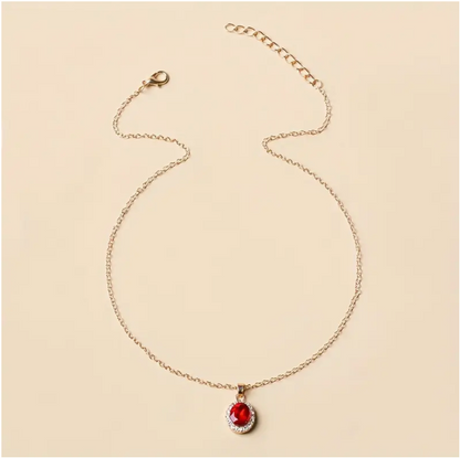 Rhinestone Decor Clavicle 21K Chain Necklace