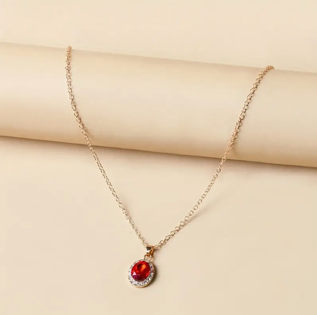 Rhinestone Decor Clavicle 21K Chain Necklace