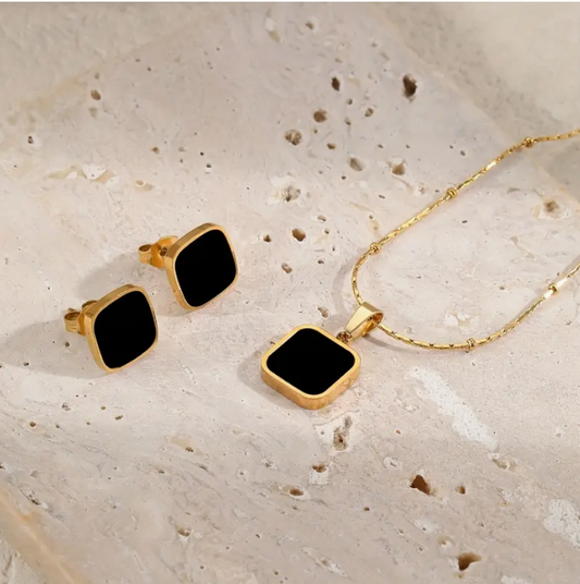 Contemporary Jewelry Set: Earrings & Necklace