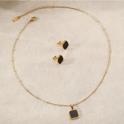 Contemporary Jewelry Set: Earrings & Necklace