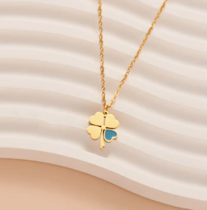 Four-Leaf Clover 21K Gold Pendant Necklace