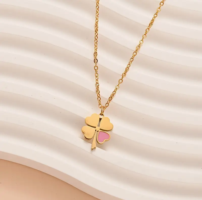 Four-Leaf Clover 21K Gold Pendant Necklace