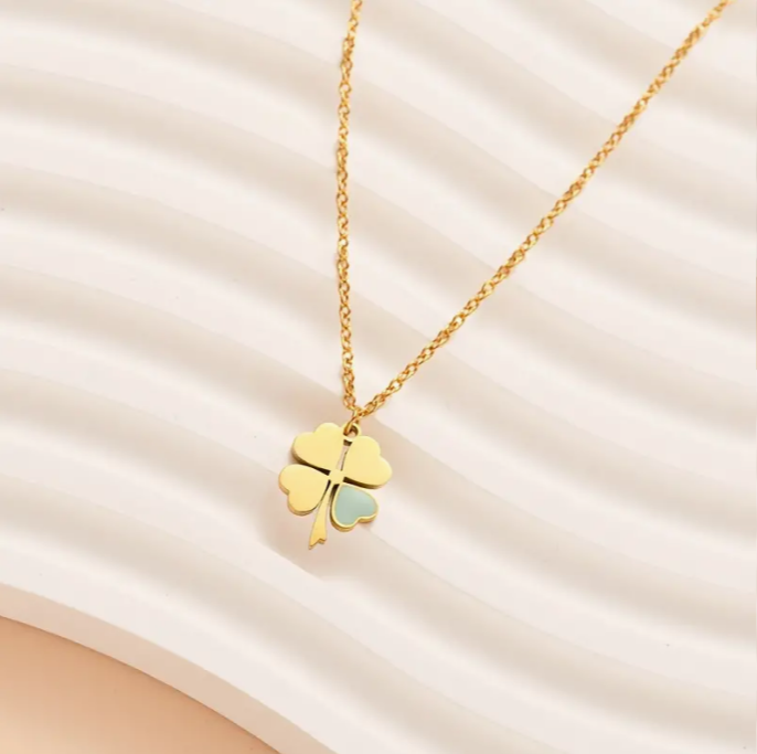 Four-Leaf Clover 21K Gold Pendant Necklace