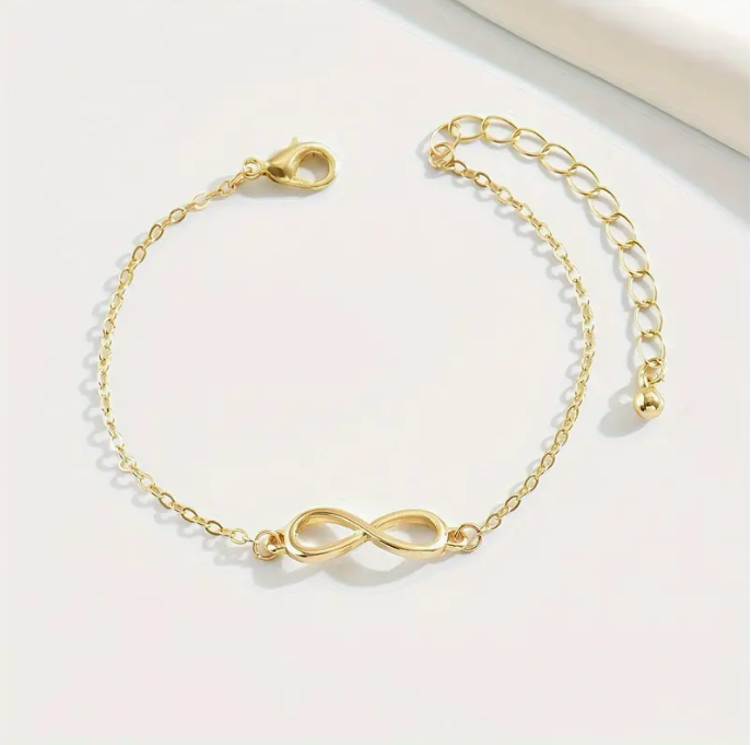 Infinite Symbol 21K Gold Chain Bracelet