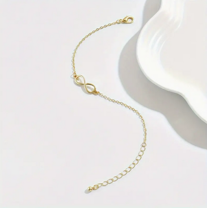 Infinite Symbol 21K Gold Chain Bracelet