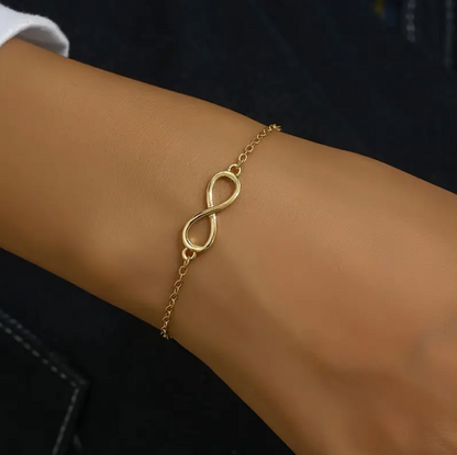 Infinite Symbol 21K Gold Chain Bracelet